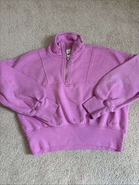abercrombie kids Pink Half-Zip Cowl Sweatshirt- 7/8
